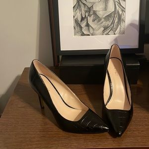 Nine West Black Faux Croc 4” Stiletto